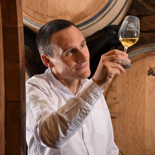 Photo de Lionel Berthet pour illustrer les vins de sa production en Lavaux.